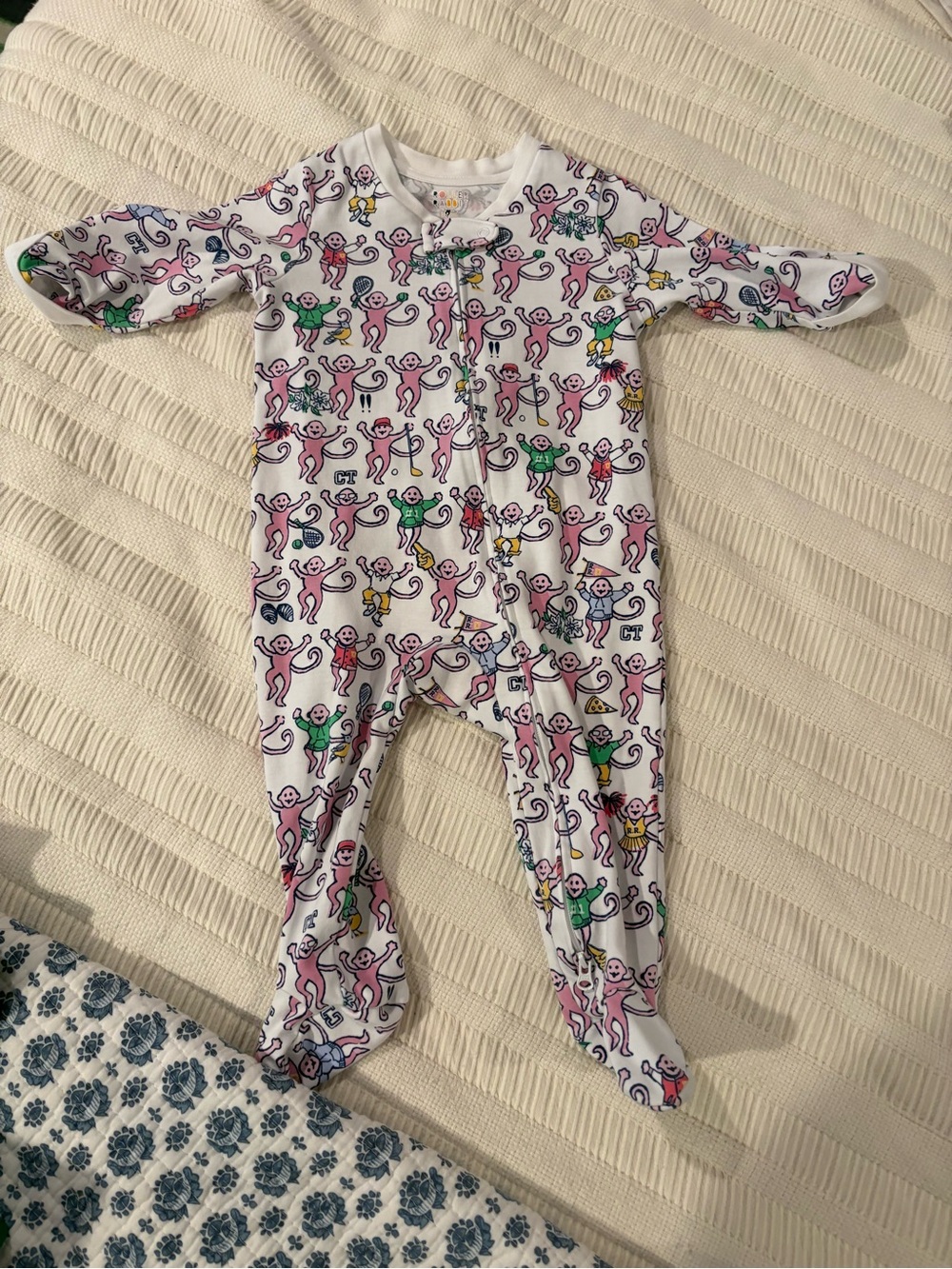 Roller Rabbit Connecticut One-Piece with Pink & Multicolor Monkey Print